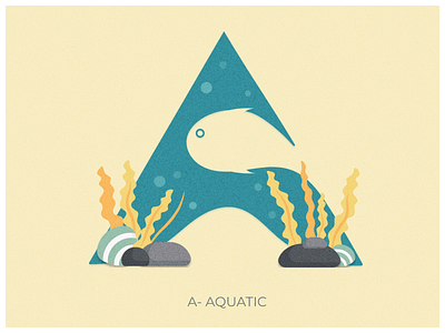 Letter A : 36 Days of Type Challenge 36 36daysoftype a alphabet aquatic design fish graphic design illustration letter lettera type typography vector water