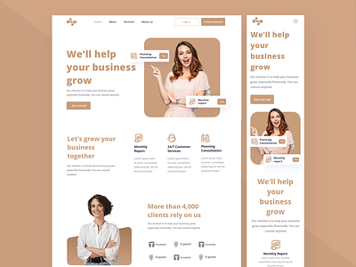 UX/UI for Business Consulting Service landing page design website design
