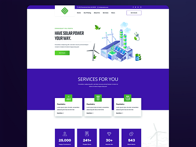 UX/UI for Solar Power Company landing page design website design