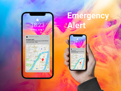 Emergency Alert alert dailyui design disaster emergency alert figma iphone map mobile mobile first notification samartphone ui uidesign