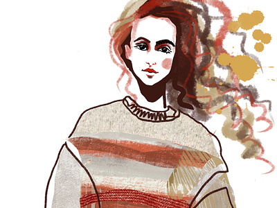 Knitted Sweater branding clothing brand coutureillustration fashion fashion brand fashion design fashion illustration fashion portrait illustration procreate procreate art sweater