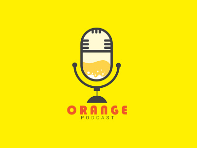 Orange Podcast Logo audio broadcast business communication design entertainment icon illustration logo media microphone music podcast radio record sign sound studio symbol vector