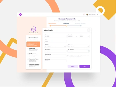 Complete your profile information | Payroll & HR platform account ceo company cto employee employment free freebies hr human resources info payment payroll profile sketch