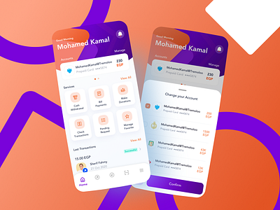 Home & Change Account | Banking App