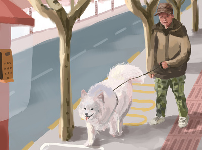 The Man and His Dog illustration