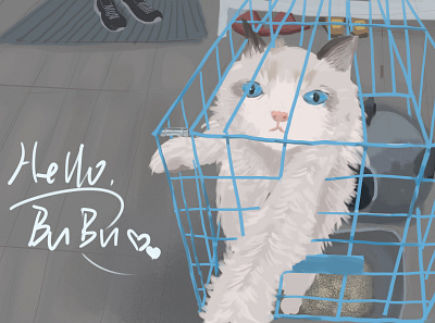Hello BuBu cats illustration