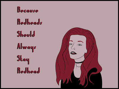 Portrait of Redhead @ai @character @design @digitalportrait @illustration @illustrator @portrait @red @redandblack @redhead @vectorportrait flat illustration minimal vector