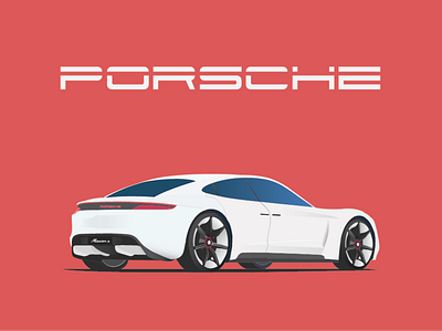 Vector: Porsche Mission E 2020 car electric car illustration mission e porsche supercar vector vector art white