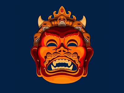 Mukut bhairab illustration kreative kira mask nepal nepalese masks nepali illustrator