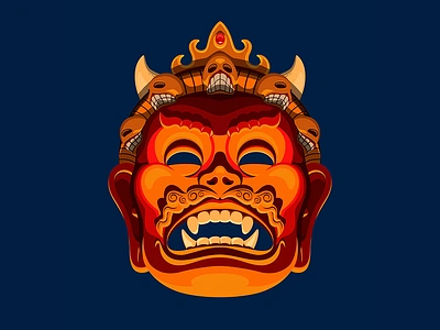 Mukut bhairab illustration kreative kira mask nepal nepalese masks nepali illustrator