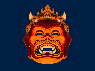 Mukut bhairab illustration kreative kira mask nepal nepalese masks nepali illustrator