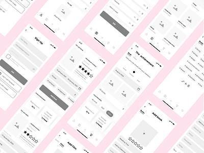 Wireframes of mobile app