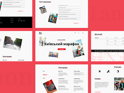 Landing page for run marathon concept design ui ux web web design