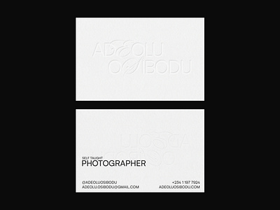ADEOLU OSIBODU - business card branding businesscards graphicdesign layout logo photographer print typography visual identity