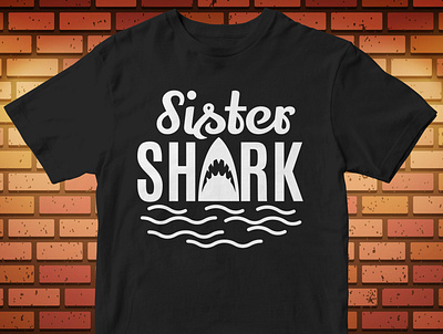 sister shark animation branding cut files design flat icon illustration illustrator logo minimal svg design tshirtdesign typography ux vector