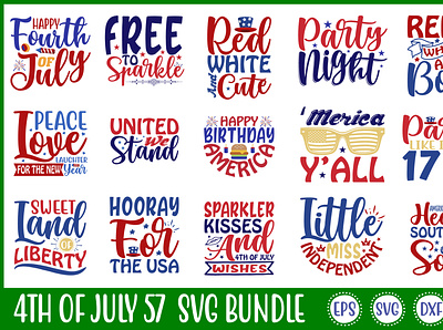 4th Of July 57 Svg Bundle animation branding free svg quotes graphic design logo motion graphics