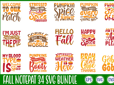 Fall Notepat 34 Svg Bundle