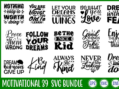 Motivatinoal 39 Svg Bundle free svg quotes graphic design