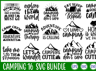 Camping 16 Svg Bundle free svg quotes graphic design logo