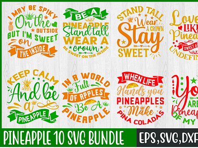 Pineapple 10 svg bundle animation free svg quotes graphic design logo