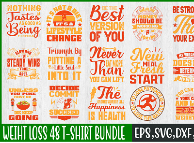 Weiht loss 48 t-shirt bundle animation branding free svg quotes graphic design logo motion graphics