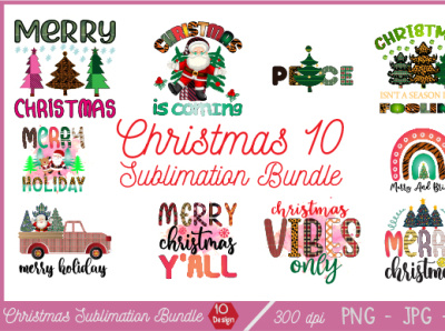 Christmas 10 Sublimation Design Bundle free svg quotes graphic design logo