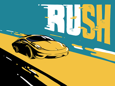 R U S H car illustraion ipad procreate procreate app road