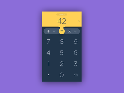 Calculator App UI app calc calculator dailyui keyboard math numbers ui