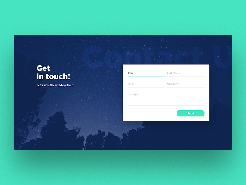 Get In Touch Form by Antonio Di Nardo on Dribbble