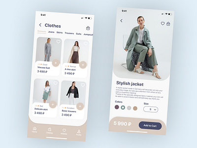 Women s Clothing Store App app design flat minimal mobile ui ux