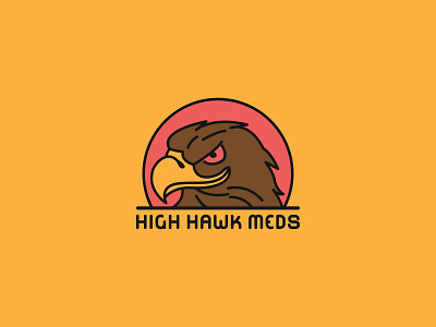 High Hawk Meds bird logo branding design eagle logo flat funky hawk high illustration logo logo design logo type logodesign logos medicine meds minimalist nsk vector vector art