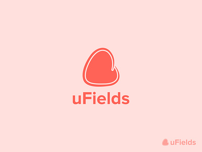 uFields brandidentity creative design design flat heart icon light colors logo logo type minimalism nsk simple logo vector