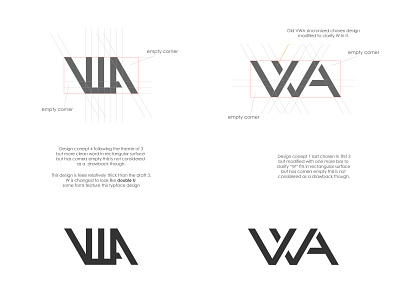 VWA Logo Ideas brand marks branding concept design design design for good draft icon ideas illustrator logo logo type mark typography vector