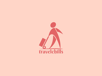 TRAVELCHILLS beautiful blog chill chilling cool feminine flat icon logo logo type logodesign minimalism modern logo script soothing travel traveling