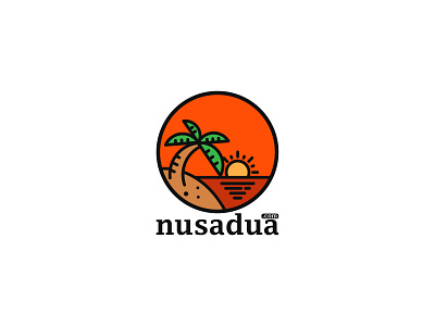 Nusadua Logo design like logo logo design logo type logotype simple design sunrise sunset thoughts thumbs up