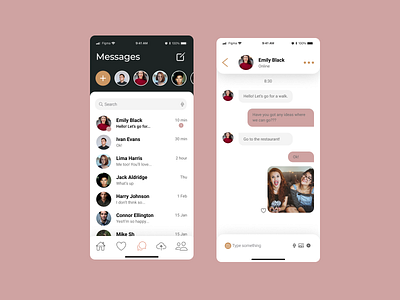 Direct Messaging app design graphic design illustration minimal ui ux web website