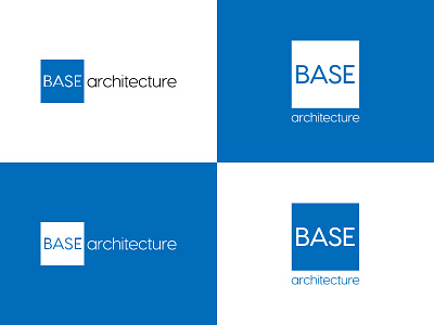 Base architecture logo architecture blue branding design logo minimal simple square