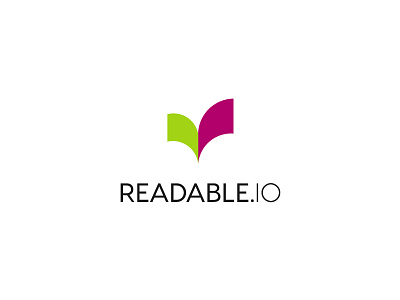 Readable logo app beautiful book english green icon logo measuring read simple text