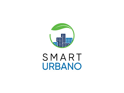 Smart Urbano green leaf logo simple smart urban