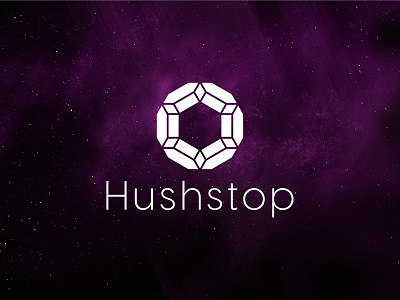Hushstop branding flat geometric hexagon jewelry logo simple web