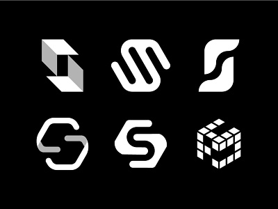 Letter S explorations app box clean geometric hand letter s lettering logo modern simple