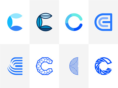 Letter C explorations clean curve geometric letter c logo modern monogram simple