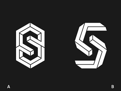 S Monogram 3d design geometric hexagon letter s logo pentagon s monogram simple