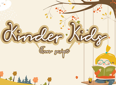 Kinder Kids - Handwritten Script Font branding child children children book illustration childrens book childrens illustration design font font awesome font design font family fonts illustration kid kinder kindergarden kindergarten logo typography