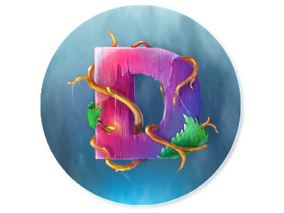 "D" d letter paint photoshop