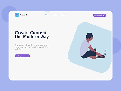 Focused illustration logo minimal modern design ui web