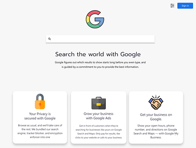 Google Concept design minimal web