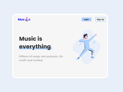 Music Site Landing page