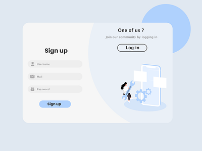 Sign up page design minimal ui design web