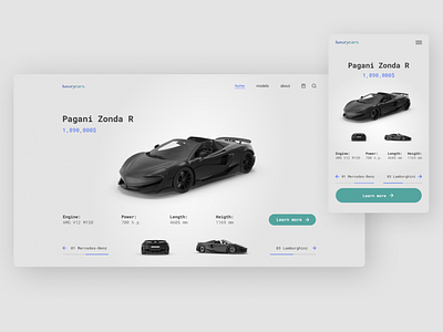 Luxury Cars Website Mockup